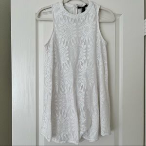 Floral top white lace S